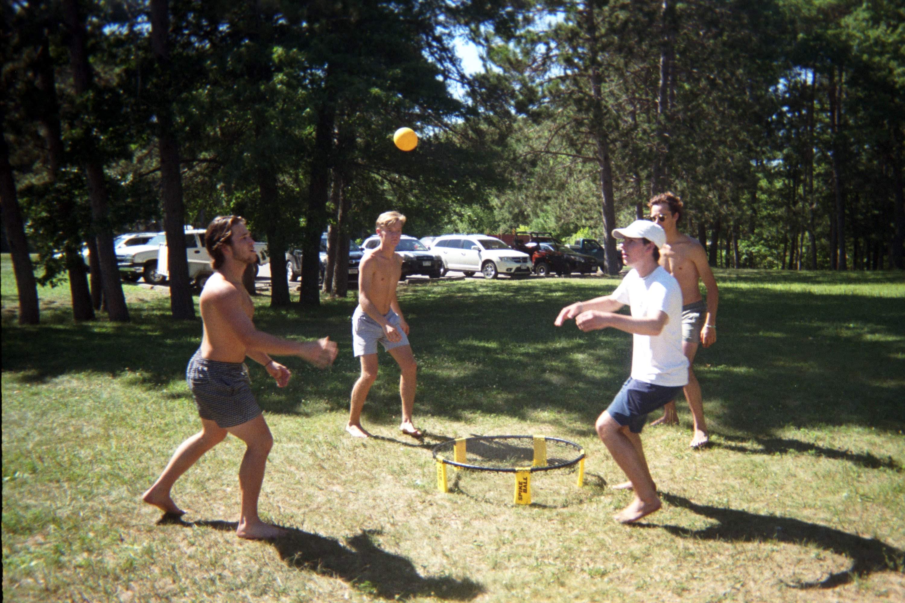(L to R) Jonathan, Rex, Josh, & Neil - Spikeball in Black River Falls, WI, Summer 2018.